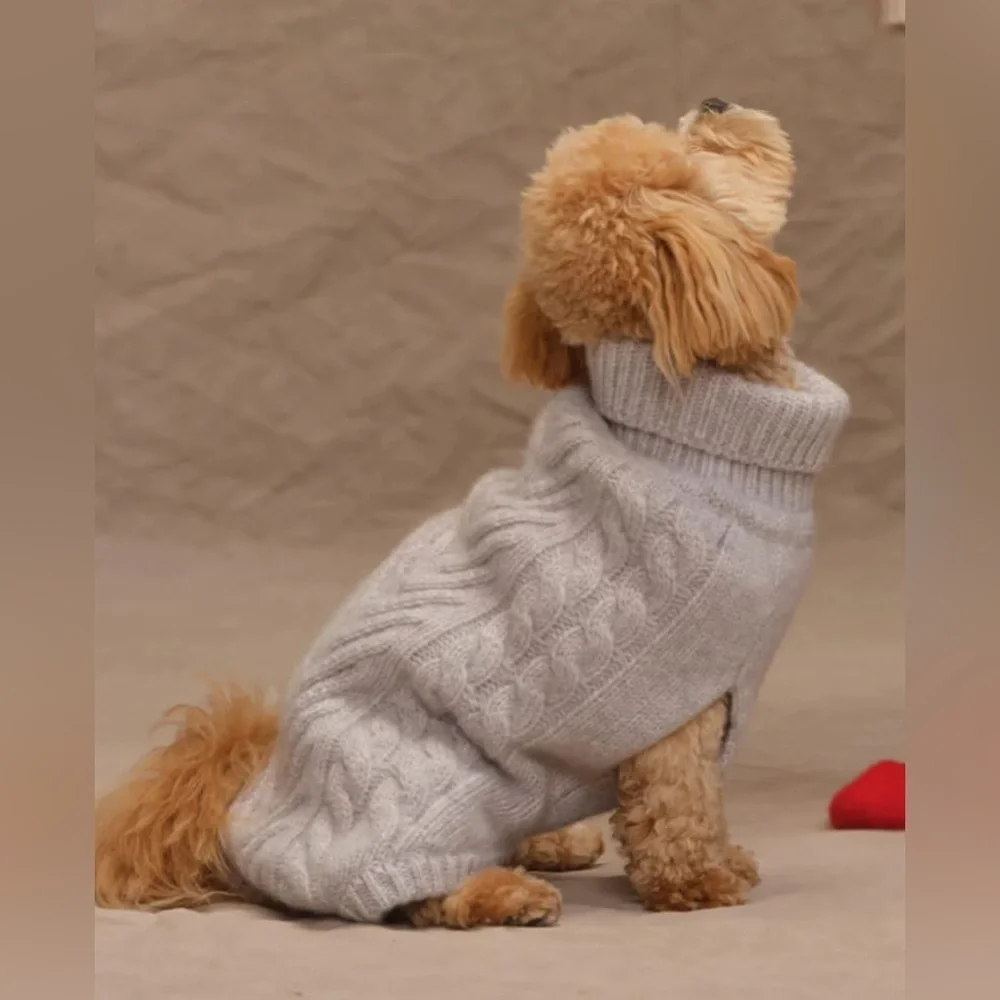 The Cashmere Project 100% cashmere doggie sweater London grey heather NWT